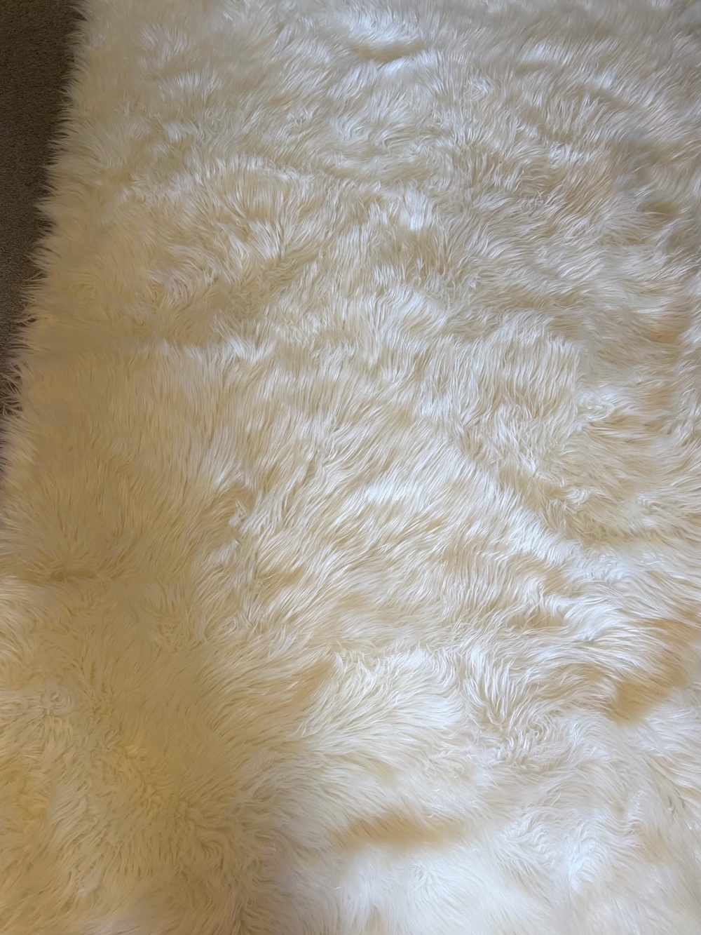 Faux Sheepskin Area Rug - Cream - Picture 2 of 6